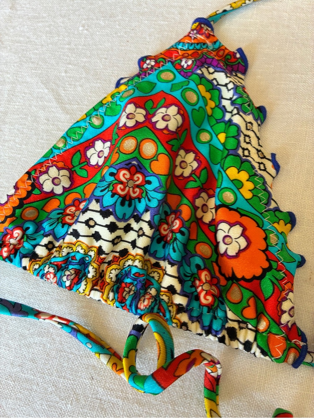 Luli Fama Samba Caracol Wavey string cheeky Bikini Top & Bottom Set M - Picture 12 of 14